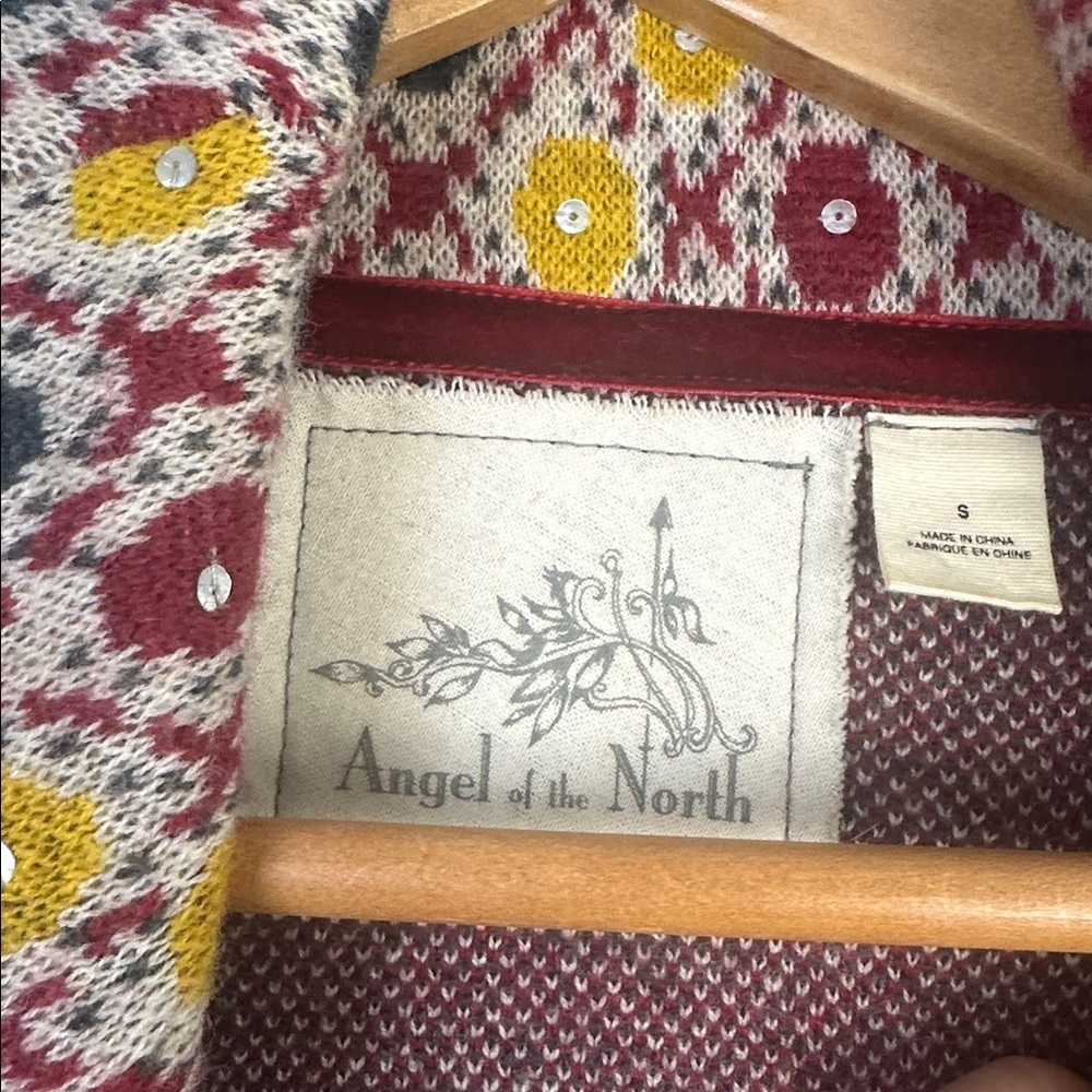 Anthropologie Angel of the North Satpura Sweater Coat Small Wool Beaded Bohemian - Picture 15 of 16